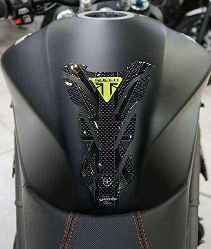 LABELBIKE 3D Aufkleber Motorrad Tankpad kompatibel mit Triumph | Speed Triple 1050 Union Jack, Harzschutz, kratzfest, Dekoration, Gelb
