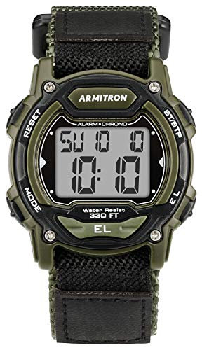Armitron Sport 45/7004 Reloj Deportivo Digital con cronógrafo y Correa de Nailon, Unisex, Verde