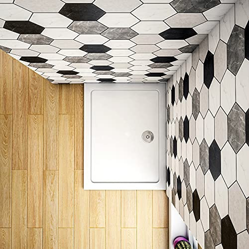 Acezanble 150x90cm Rechteck Duschtasse Kunststein mit GelCoat-Oberfläche Weiß