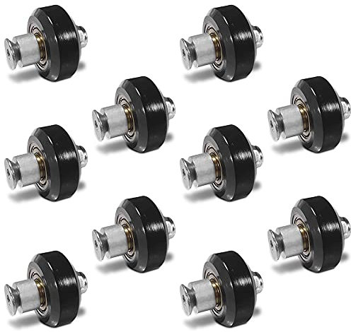 AFUNTA 10 Big Plastic Pulley Wheels with Bearings Gear Perlin and Matching Screws for 3D Printers, Compatible with CR-10 / CR-10S / CNC Router Hybrid -Black