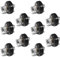 AFUNTA 10 Big Plastic Pulley Wheels with Bearings Gear Perlin and Matching Screws for 3D Printers, Compatible with CR-10 / CR-10S / CNC Router Hybrid -Black