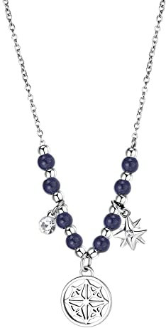 Brosway Collana Girocollo Donna In Acciaio Con Simbolo Rosa Dei Venti, Collana Donna Collezione Chakra - BHKL15