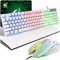 Gaming Keyboard Mouse and Wrist Rest White