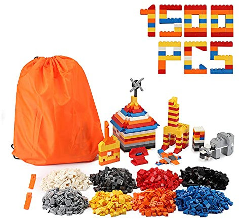 BIOZEA Brique de Construction Classique, Jouets Éducatifs pour Les Enfants, Compatible avec Toutes Les Grandes Marques (Lot de 1500)