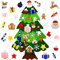 SALADOCY Feltro Albero Natale, 3.67Ft DIY Albero di Natale in Feltro con 25 Ornamenti Staccabili, Regali Di Natale Per Bambini, Decorazioni Natalizie Da Parete Per Porte