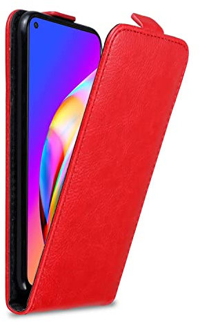 Cadorabo Custodia compatibile con Oppo A94 5G in ROSSO MELA - Protezione in Stile Flip con Chiusura Magnetica - Case Cover Wallet Book Etui