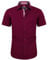 J.VER Men's Dress Shirt Short Sleeve Regular Fit Business Casual Formal Shirt Button Down Wedding Work Office Stretch Non Iron Burgundy Red XL