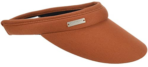 Seeberger Azalee Visière en coton pour femme avec visière solaire et protection contre l'éblouissement, terracotta, taille unique