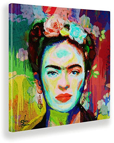 Giallobus - Gemälde - Frida - Leinwand mit Standardrahmen - 35x35 - Bereit zum Aufhängen - Moderne Gemälde für zu Hause