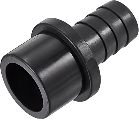sourcing map PVC Pipe Fitting 16mm Barbed x 25mm OD Spigot Straight Tube Adapter Hose Quick Connector, Black
