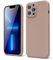 oakxco for iPhone 13 Pro Max Phone Case Liquid Silicone, Thin Slim Soft Rubber TPU Plain Smooth Gel Cover for Women Girl Aesthetic Design, Matte Solid Protective & Shockproof Bumper, Nude Light Brown