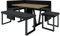 Eckbank Akiko Metal mit Tisch und Bänken - Eckbankgruppe für Ihrem Esszimmer, Küche modern, Sitzecke, Essecke. Perfekt für Küche, Büro und Rezeption. Solide Verarbeitung (INARI 100, 196x142 Links)