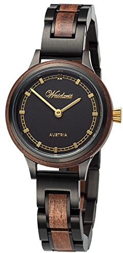 Waidzeit VN03W Valerie Noir Uhr Damenuhr Holz Edelstahl 3 bar Analog braun