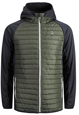 JACK & JONES Veste matelassée légère pour homme, Forest Night/w. Noir, M