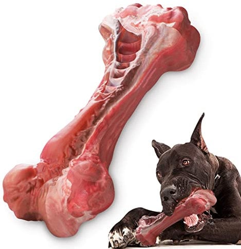 Indestructible Dog Toy for Aggressive Chewers, Extreme Tough Dog Chew Toy, Safe Interactive Dog Bone Toys, Durable Cleaning Oral Toy for Medium Large Boredom (Natural Rubber)