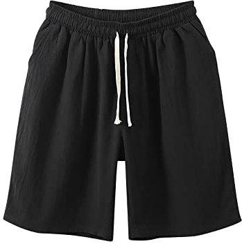 Générique Shorts Homme - Hommes Coton Lin Cinq Parties Pantalon décontracté Couleur Unie lâche Jeunesse Japonais rétro Respirant Shorts Hommes Portefeuille sur
