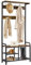 Yaheetech Garderobenständer mit Kleiderhaken und Schuhregal Kleiderständer Sitzbank bis 120 kg belastbar Industrie-Design Garderobe für Schlafzimmer/Flur/Eingangsbereich, 84 x 30 x 183 cm