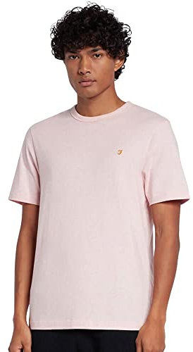 Farah - Men's T-Shirt, Danny Slim Fit Organic Cotton T Shirt, Mid Pink Marl, XL
