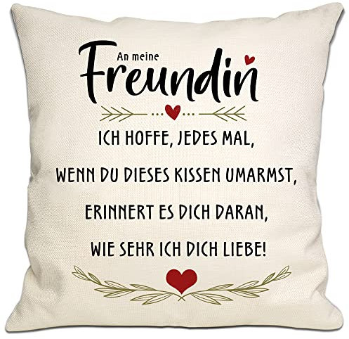 Bommex Ich hoffe, jedes Mal, wenn Sie umarmen Dieses Kissen es erinnert Sie daran, wie viel ich Liebe Dich Kissenbezug für Freundin Geburtstag Valentinstag
