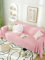 Homxi Couch Überzug 4 Sitzer,Sofabezüg Einfarbig Sofa Überwurfdecke Baumwolle Sofa Handtuch Rosa Couchbezug Decke 230x340CM