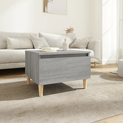 FIRBNUS Beistelltisch Grau Sonoma 50x46x35 cm Beistelltisch Sofa Beistelltisch Holz Beistelltisch Klein Beistelltisch mit Schublade Beistelltisch Wohnzimmer 50x46x35 cm Holzwerkstoff Holzwerkstoff
