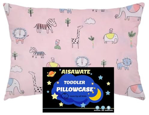 Kinder Kissenbezug 40 x 60 cm - Bio Baumwolle Kopfkissenbezug - Baby Kleinkind Kissen Kissenbezüge für Kinderwagen - babykissen bezug mit Umschlagverschluss