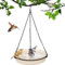 Vogelfutterspender zum Aufhängen, Futterplattform Vogeltränke hängend für Vögel Outdoor, Futterschale für Wildvögel Gartendekoration für Garten Terrasse Bauernhof (weiß)