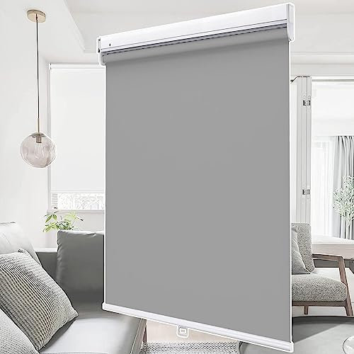 Verdunkelungsrollo,Einziehbar Rollos,wärmedämmung/UV Schutz,Schnurlose Lichtfilter-Gardinen,50×180cm/20 * 71in hellgraue energiesparende Rollos,W×H-145×200cm/57 * 78.5in