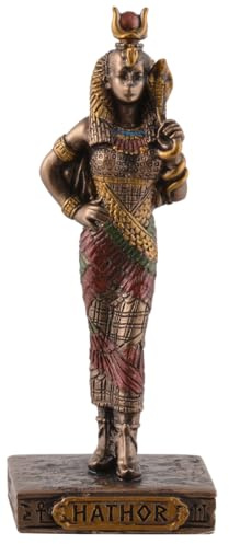 Ägyptische Göttin Hathor, Miniatur, bronzef./coloriert