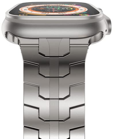 NewWays 49mm 46mm 45mm 44mm 42mm(Serie 3 2 1) Kompatibel mit Apple Watch Titan Armband,Titan Grad 2 Gliederarmband Metall Ersatzarmbänder für Ultra 2/Ultra,Series 10/9/8/7/6/5/4/3/2/1/SE