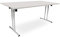 Besprechungstisch klappbar, Klapptisch Gestell Chrom gerader Fuß, Schreibtisch Maße 140x80 oder 160x80cm, Konferenztisch platzsparend stapelbar, hauseigene Fertigung (Lichtgrau, 160 x 80 cm)