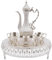 HarBin-Star Lot de 6 tasses à café turques vintage avec tasses à thé en métal royal - Pour la maison, le café, le thé et les fêtes - Blanc