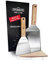 DREIBERG® Grillspachtel Set mit Buchenholz und Edelstahl inkl. 20 STK. Burgerpapier - Grill Pfannenwender für Smash Burger Set ideal als Smashed-Burger-Presse