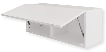 HAJDUK FURNITURE Hängeschrank für Küche 90x35x32 cm Weiß Hochglanz Flach Küchen Klapphängeschrank Schrank Einbauküche Küchenzeile Moderner Küchenmöbel Oberschrank Geräumiger Küchenschrank