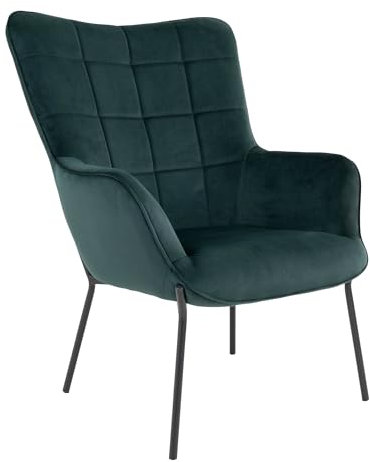 möbelando Relaxsessel >Glasgow< in Grün, Velour - 70x98x79cm (BxHxT)