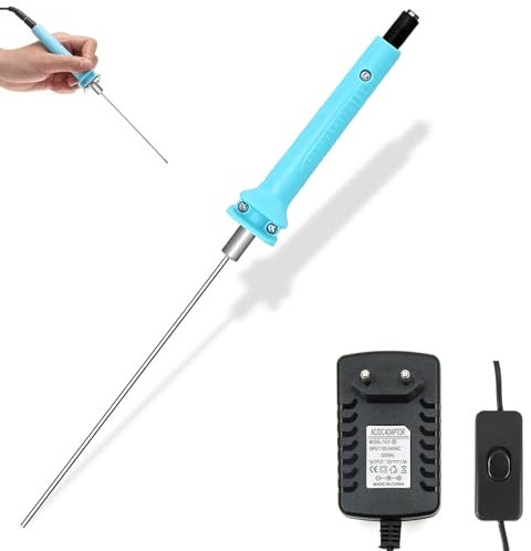 Idota Elektrischer Styroporschneider, EU-Stecker Elektro Schaumstoffschneider AC110-240V Foam Cutter Heißdrahtschneider, Nadeltyp Elektrischer Schneidstift Wärmeschneiden Gravierstift (10CM)