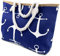 Ghazpmuk Strandtasche Mit Reißverschluss Wasserdicht Badetasche, Tote Bag, Sommertasche für Einkauf, Reißverschluss Große Shopper Damen, Umhängetasche, für Strand Pool (Anker Marineblau)