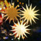 SUNBEAUTY 3 Stück Papierstern Lampenschirm 45cm Hellbraun Original Holzfarbe Weiß Faltsterne Dekoration 14 Ecken Aushöhlen Sterne Party Deko für Weihnachts Hochzeit Geburtstag Tischdeko Classroom