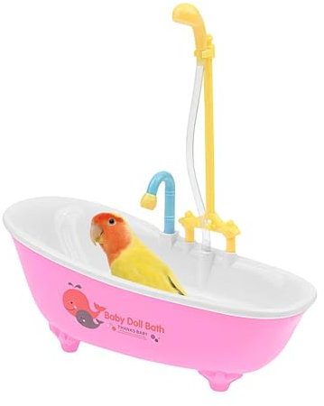 Baignoire pour Perroquets, Baignoire Automatique D'oiseau, Boîte De Douche Multifonctionnelle pour Perruche, Baignoire Perroquets Automatique avec Robinet pour Perruches, Perruches, Calopsittes