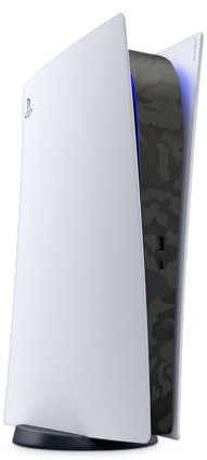 Konsolen Aufkleber kompatibel mit Sony Playstation 5 Disc Edition, 2 Logo Aufkleber + Folie Mittelteil, 3M 2080 Folie (Shadow Black)