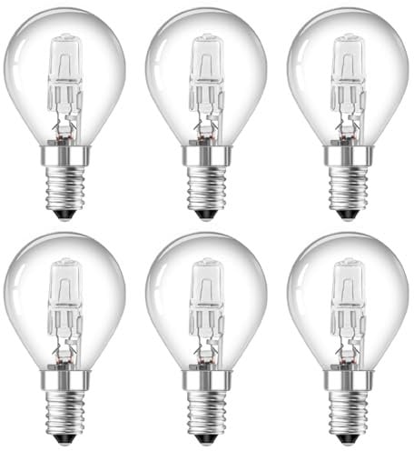 E14 G45 Halogenlampe 42W Dimmbar, Warmweiß 2700K, 613LM, AC 230V, E14 Classic Klar Glas Halogen Leuchtmitte, G45 Globe Schraubbirne für Deckenlampe, Wandlampe, Tischlampe, 6 Stück