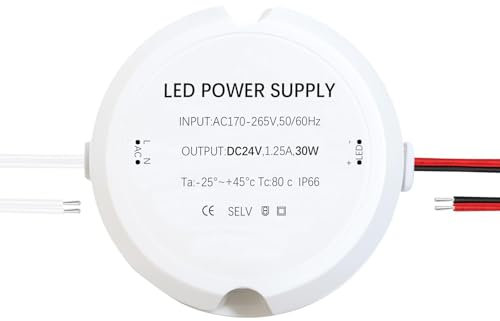 Transformador 220V a 24V, Fuente Alimentacion 24V, Driver LED 30W Ultrafino, Transformador AC a DC Constante, Transformador LED de Baja Tensión Fuente de Alimentación, para Tiras LED
