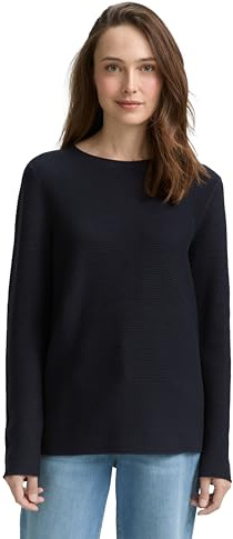 TOM TAILOR Damen Strickpullover aus Bio-Baumwolle Pullover, 11019-Lunar Eclipse, S