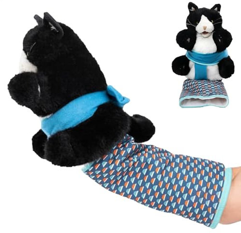 Katzenpuppe Wrestler, Tierhandschuh, interaktives Katzenspielzeug, mit stabiler Polsterung, lustig und ansprechend, 20 x 5 x 25 cm, für Haustiere, Hunde und Katzen