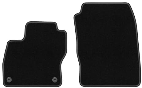 Velours-Fußmatten vorne passend für Ford Focus MK3 2010-2018, Schwarz | passend für Schrägheck/Limousine/Kombi; dünner Velours-Teppich (Polypropylen), ca. 4 mm