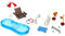 ERINGOGO 2set Miniature Dollhouse Swimming Pool with Beach Accessories House Furniture for Creative Play Includes Swim and Beach Chair Ornaments
