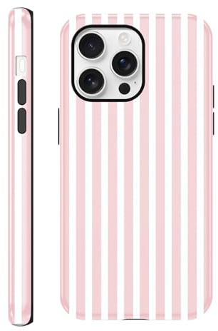 Coiwxmoi Cover per iPhone 16 Pro Max Strisce, Aesthetic Striped Motivi Moda Print, Sottile Silicone Custodia Disegno per Ragazza Donne, Antiurto Anticaduta Bumper Case per iPhone 16 Pro Max 6,9, Rosa