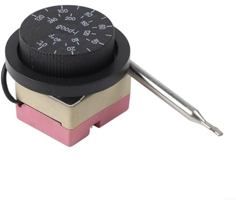 Tidgel Bouton de contrôle de température, avec thermostat intégré de 0 à 120 degrés, pour CVC et technologie de ventilation avec tige de capteur