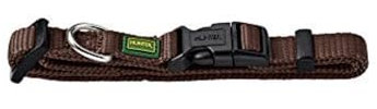 HUNTER VARIO BASIC Hundehalsung, Hundehalsband, robust, geschmeidig, Klickverschluss, M/1,5, braun