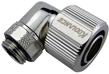 Koolance 1/4 Thread 90? Rotary Compression Fitting for 1/2 ID - 5/8 OD (13-16mm) Tubing : NZL-L13